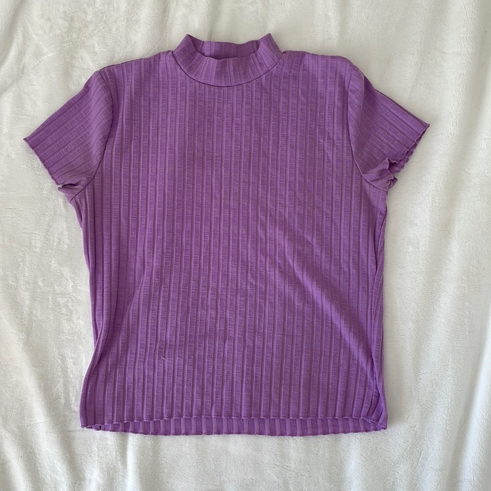 Purple Turtleneck Top